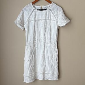 Madewell Women’s Dress Cotton Muslin Short Sleeve Lace- Size 6